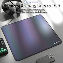 ATTACK SHARK CM03 电竞游戏鼠标垫，大号光滑彩虹幻彩薄膜鼠标垫，防水，防滑橡胶底座，微针织包边，450x400x4毫米 - 彩色 - 查看 2