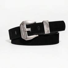 1pc Holiday Casual Skeleton & Leaf Pattern Metal Buckle Women's Belt, Suitable For Daily Commute, Festival Party, Versatile With Jeans - Multicolor - View 19