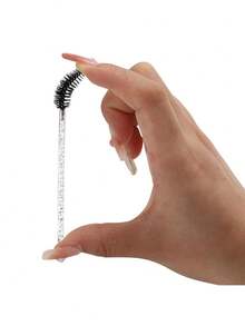 100支一次性睫毛膏刷，配1支可重复使用的软管（并非所有SKU均采用软管包装） - 粉色和黑色尼龙刷毛，细柄睫毛眉刷，适用于睫毛嫁接，睫毛嫁接工具，睫毛膏刷替换刷，时尚设计，经久耐用 - 黑色 - 查看 4