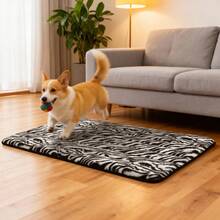EDIMENS Large Dog Mat, Machine Washable & Anti-Slip Fluffy Crate Pad, Reversible Pet Mattress For Medium Large XL Dogs, Soft Kennel Pad Indoor Portable - Black - View 9