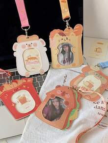 1 PC Cute Cartoon Dog Hanging Neck Card Holder, Student Bus Card, Campus Card Holder, Girl Chasing Star 3-Inch Small Card Holder - Multicolor - View 7