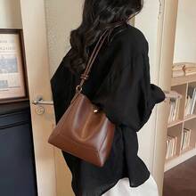 2026 Spring Fashion Elegant Retro Minimalist Style Women's Handbag, Multifunctional Mother-Daughter Bag Set - Brown - View 5