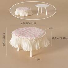1/12 Scale Miniature Furniture Model, Table With Floral Tablecloth, Mini Living Room Home Decor Prop, Ideal For Dollhouse Decoration And Photography - Multicolor - View 9