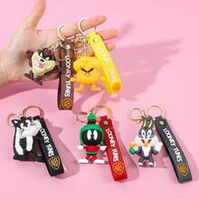 Warner Bros 经典兔八哥卡通钥匙扣，可爱又有趣的钥匙链挂件，汽车钥匙扣，送给好朋友的礼物 - 彩色 - 查看 2