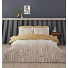 Duvet Cover Set With Matching Pillowcases - Ochre - View 6