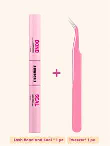 DIY Cluster Lash Extension Kit – 10ml Lash Bond And Seal, Individual Lashes, Tweezers & Lash Brush, Waterproof Long-Lasting Eyelash Grafting Set - Pink - View 9