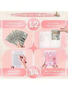 100pcs Envelope Saving Challenge A5 Savings Logbook With Cash Envelopes, Helps You Complete $5,050 Savings Challenge In 100 Days - (Partially Random) - Multicolor - View 5