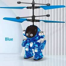 Robot volador luminoso levitante, avión de juguete de astronauta, Dron interactivo controlado a mano con luces, juguetes al aire libre para regalo de niños QR87 - rojo - Ver 8