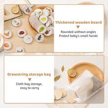 儿童木制DIY生命周期拼图，天然木质植物昆虫生命周期DIY认知卡片，培养观察能力，益智玩具，适合亲子互动，生日、儿童节、复活节、万圣节、圣诞节礼物 - 彩色 - 查看 5