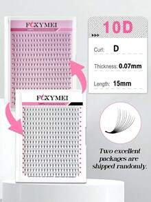 15 pares de extensiones de pestañas postizas precurvadas 3D 6D 10D 12D 14D 16D con base puntiaguda, efecto de pestañas de visón sintético esponjoso y rizado, hechas a mano - D - Ver 42