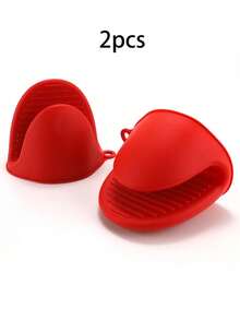 2pcs/4pcs Silicone Heat Resistant Gloves, Microwave Oven Gloves, Oven Mitts, Mini Cooking, Baking And Grilling Gloves, Essential Kitchen Accessories - Grey - View 20