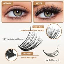 640 Eyelash Clusters D Curl Ultra Soft, Natural And Thin Eyelashes 10D+20D+30D+40D False Eyelash Extensions Mixed Set For Women's Eyes, Eye Makeup, Eyelash Tools - D - View 6