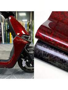 高光泽激光红色乙烯基汽车贴纸，易于裁剪和粘贴，汽车贴花包装 - 均碼 - 查看 10