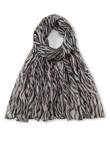 1条新款夏季巴厘岛薄纱斑马纹围巾，女士穆斯林头巾，轻薄优雅长款头巾，日常旅行拍照，防晒披肩，家庭度假礼物 - 彩色 - 查看 10