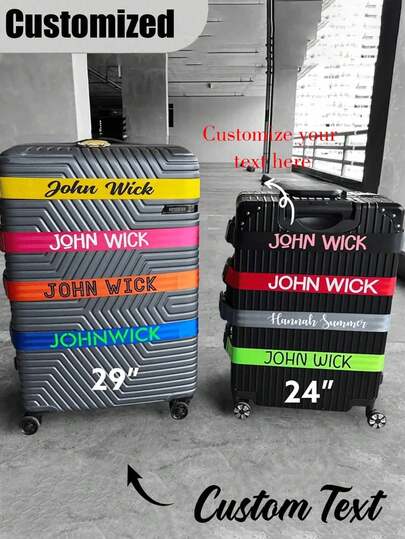 Personalized Luggage Strap, Customizable Luggage Strap With Name, Nylon Customized Luggage Strap With Name, Luggage Identifier, Luggage Strap For Securing Luggage, Luggage Strap, Suitable For Luggage
