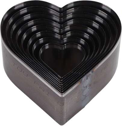 Máquina Cortador en Forma de Corazón 8 Piezas, Molde para Cuero y Arcilla Polimérica, Ideal para Manualidades, Cinturones y Tela Estratificada, Herramienta de Corte Manual