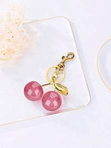 1pc Cherry Bag Charm Purse Charms Keychain- Car Cherry Accessories Keychian Gifts For Women Christmas Gifts For Women Valentine Bag Gifts For Women (Size 4. 3inches/10. 92cmX2. 6inches/6. 6cm Cherry Size 1. 18inches/3cm) Bag Charms Car Accessories Teacher Friend Sister Gift Ideas HFKH - 金色+玫瑰粉 - 查看 4