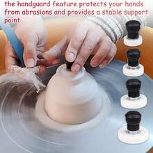 Professional Ceramic Clay Polishing Tool Set, Suitable For Pottery Enthusiasts, Practical Pottery Wheel Trimming Tools With Hand Protection Design, Polishing And Refining Ceramic Rotary Tools - Multicolor - View 3