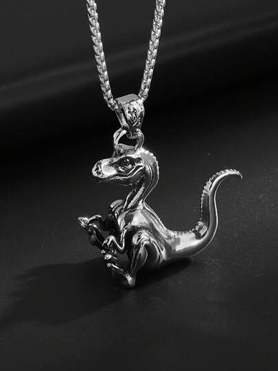 1 pieza Nuevo collar colgante de dinosaurio animal dominante de moda retro para hombres y mujeres, joyería punk de hip-hop rock personalizada para regalo de fiesta