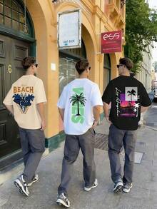 3pcs/Set Tween Boys' Summer Vacation Themed Graphic Tees, & Cool Patterns, Suitable For Teen Boy & Teens Casual Tops - Multicolor - View 2