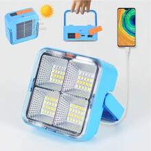 1PC Outdoor Solar Light Lamp Powerful LED Camping Lantern USB Rechargeable Portable Emergency Work Reflector Spotlight Projector Floodlight Construction Lighting - As Shown In the Figure - View 8