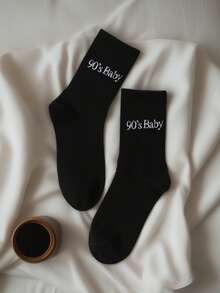 1 Pair 90's Baby Casual Mid-Calf Socks - Multicolor - View 1