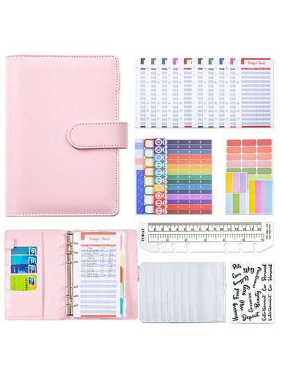 A5 K-Pop Star Photo Card Album, Includes 25pcs 4-Slot Card Pages, 6-Ring A5 Photo Album Collector's Book, Can Hold 200 Cards, PU Leather Cover With Magnetic Clasp