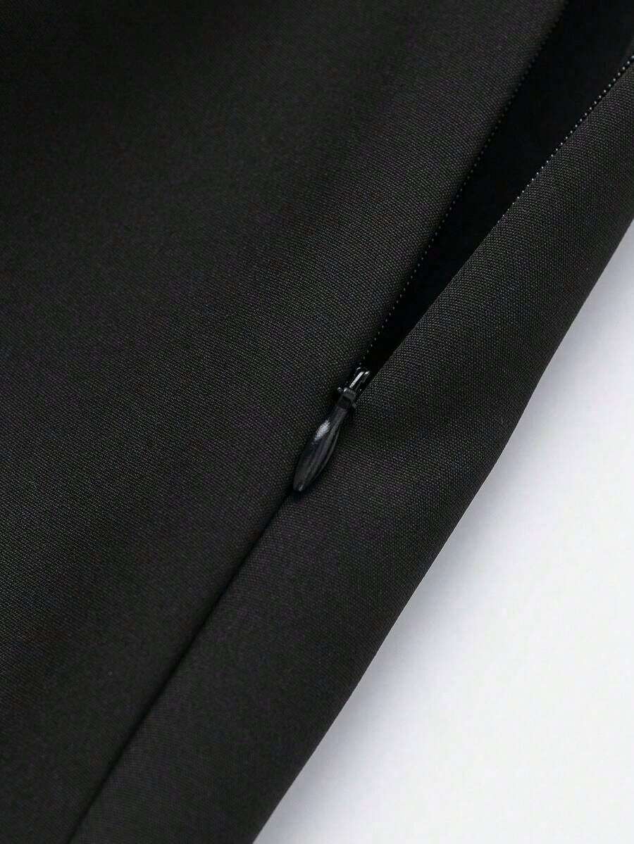 Casual Skirt-Pants Daily Use In Office And Transportation, Minimalist Solid Color With And Belt - 白色的 - 查看 1