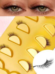 5 Pairs Natural Soft Half-Eye Lashes, Cat Eye Effect False Eyelashes, Extend Eye Corner Lashes, Suitable For Daily Wear, No Makeup Feel, Fit For No-Makeup Look Or Fresh Makeup, Suitable For Daily Wear, Party, Travel, Wedding - Half Eyelashes - View 4