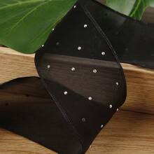 Beaded Chiffon Ribbon Bow DIY Hair Accessory Material For Clothing, Shoes, Hats, Wedding Decoration - Multicolor - View 13