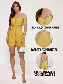 TETE FASHION SHORT JUMPSUIT TAILORED - 瑪切薩黃 - 查看 6