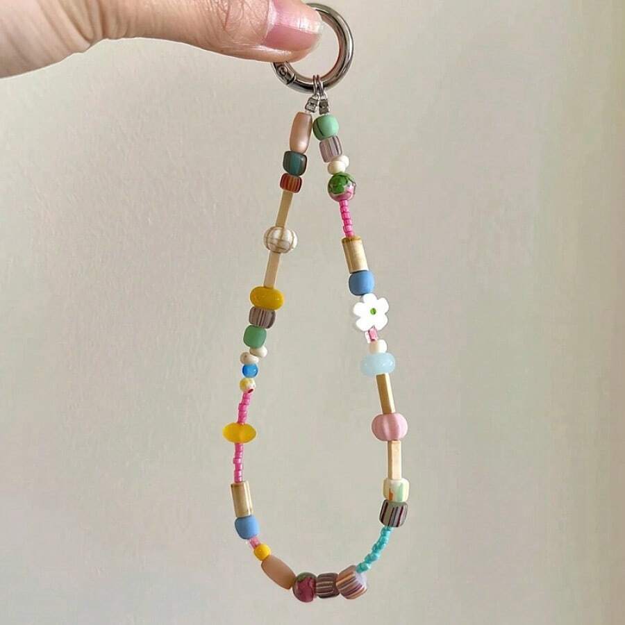 男女通用夏季清新雏菊手工DIY手机挂绳，串珠相机带，钥匙扣，ins风 - 清新小雛菊(收藏送掛片) - 查看 1