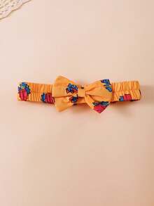 Set de 3 piezas de ranaper, falda y diadema con estampado de rosas para bebé niña en primavera/verano - Amarillo - Ver 8