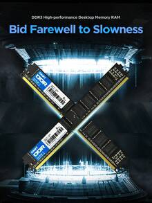 EAGET 1/2 thanh RAM DDR3 tốc độ cao, có sẵn các tùy chọn 4GB hoặc 8GB, hoạt động ở tần số 1600MHz và điện áp 1.5V, lý tưởng để nâng cấp máy tính để bàn, tương thích với hầu hết các bo mạch chủ U-DIMM. Thanh RAM 240 chân dành cho máy tính để bàn. - Tô màu lại - Xem 4