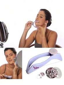 1pc Manual Facial Hair Remover, Portable Spring-Type Eyebrow And Cheek Hair Remover, Plastic Handheld Skin Care Device, Fragrance-Free DIY Makeup And Beauty Accessories - Upgraded Version - View 4