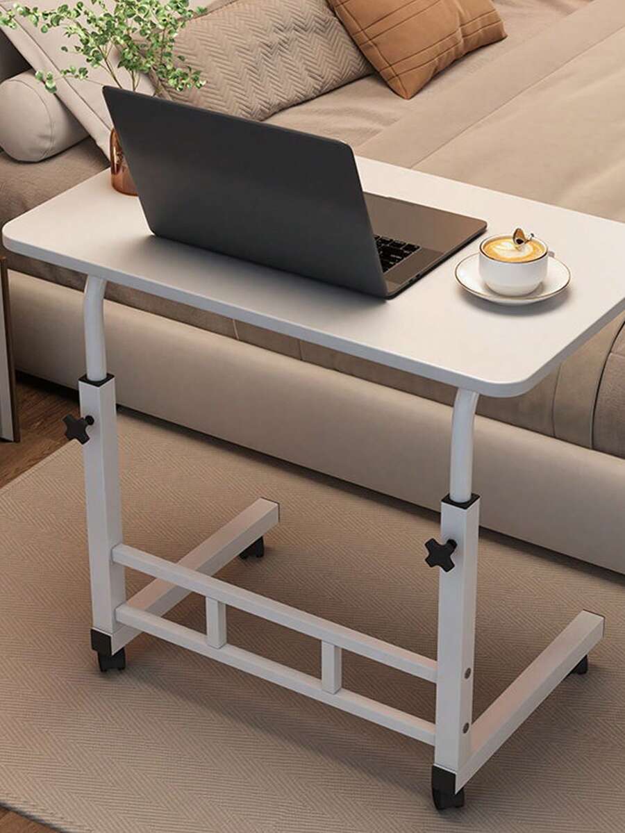 Super life طاولة جانبية متحركة، طاولة محمولة مع رف تخزين، بدون منفذ USB، مدمجة ومحمولة، مناسبة للمساحات الصغيرة، مزودة بعجلات، قابلة للتعديل في الارتفاع، طاولة جانبية متحركة، مناسبة لمكاتب المنزل.