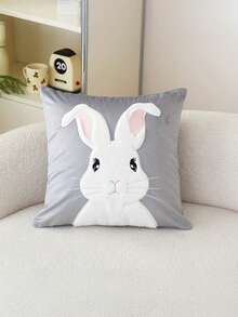1 buah Sarung Bantal Motif Kelinci Paskah, Dicetak Satu Sisi, Ukuran 17,7*17,7 Inci, Cocok untuk Sofa, Ruang Tamu, Dekorasi Rumah Kamar Tidur, Isi Bantal Tidak Termasuk - Berwarna merah muda - View 6