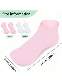 1 Pair Women's Skin-Friendly Silicone Moisturizing Socks Gel Heel Crack Repair Socks For Softening Calluses Rough Skin Home Spa Pedicure Valentine's Day Gift - Multicolor - View 2