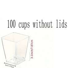 100pcs/50pcs/30pcs/25pcs/10pcs Disposable Square Lid Dessert Cups, Ice Cream Cups, Chocolate Milk Cups - Perfect For Desserts, Mousse, Pudding At Home, Office, Wedding, Party, Birthday, Picnic, Baking, Graduation, Gifts For Friends, New Year Decorations - Transparent - View 18