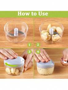 1pc Mini Garlic Grinder Onion Chopper, Manual Food Processing Vegetable Chopper, String Vegetable Chopper Onion Cutter For Ginger, Chili Peppers, Vegetables And Fruits - Multicolor - View 3