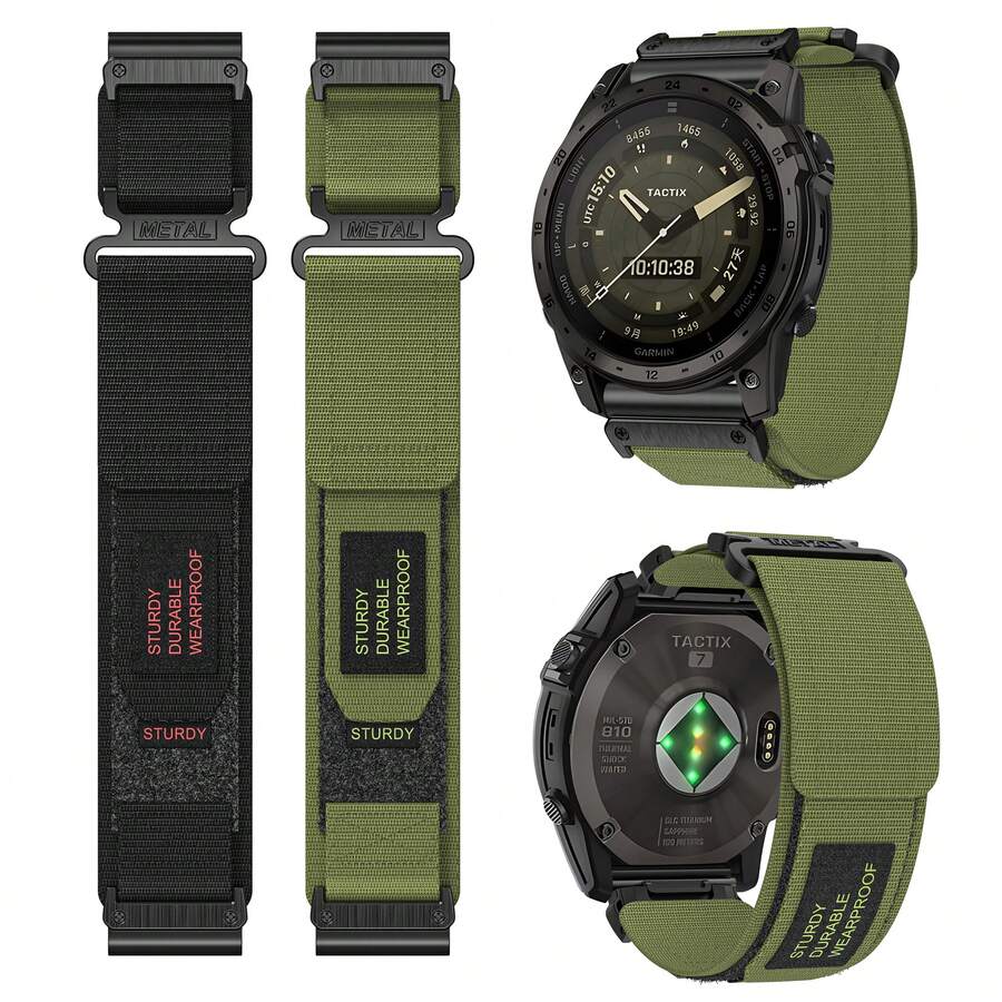 1 pièce Bracelet de montre en nylon 22-26mm compatible avec Fenix 6 6S 7 Pro 7S 7X 8 AMOLED 43 47 51 Instinct 3 2X 2 2S Epix Pro Gen2 - Multicolore - Voir 1