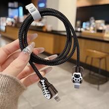 5个可爱猫鱼图案20W USB充电器头保护套，线缆保护套 - 無色 - 查看 3