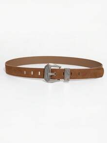 1pc Holiday Casual Skeleton & Leaf Pattern Metal Buckle Women's Belt, Suitable For Daily Commute, Festival Party, Versatile With Jeans - Multicolor - View 9