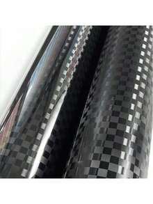 New High Gloss PET Checkered Forged Carbon Fiber Self-Adhesive Sticker Roll, Stretchable Car Wrap Aluminum Foil With Air Release, Suitable For Cars, Motorcycles, Bicycles And Other Vehicle Customization, Forged Carbon Fiber Customization Film - One Size Fits All - View 3