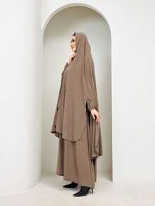 1 chiếc khăn trùm đầu Hijab Khimar mềm mại, thoáng khí và thân thiện với da, khăn dài tiện lợi và kín đáo để sử dụng hàng ngày, phù hợp với trang phục truyền thống của phụ nữ Hồi giáo. - Nhiều màu - Xem 9