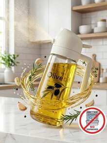 1个400毫升塑料二合一喷油瓶，多功能倾斜喷油器，带刻度，压力式防漏设计，硅胶密封圈防止油溅，适用于橄榄油、食用油、酱油、醋等，厨房烹饪、烘焙、烧烤必备工具，不可放入洗碗机清洗（冬季低温可能会影响喷油效果）。 - 彩色 - 查看 15