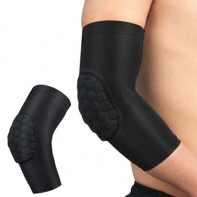 1pc Elbow Compression Sleeve, Elastic Elbow Support With Padded Lining, Unisex High Elasticity Breathable, Suitable For Tennis Elbow, Basketball, Tennis