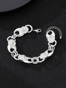 Men's Hip Hop Personalized Animal Chain Metallic - Necklace And Bracelet Jewelry Suitable For Party And Street Wearing (No Gift Box) - Silver - View 9