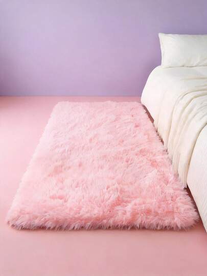 Joivida 1 块柔软现代室内外毛绒粉色/草绿色/驼色地毯适用于卧室客厅宿舍儿童房家居装饰防滑聚酯纤维舒适儿童房装饰地板地毯