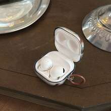 Retro Blue & Brown Striped Star Hanging Loop Earphone Case Compatible With Huawei Freebuds 7i, Freebuds 2, Freebuds SE 3, Freebuds 5i, Galaxy Buds Pro 3, Cute Korean Style Earphone Case - Brown - View 4